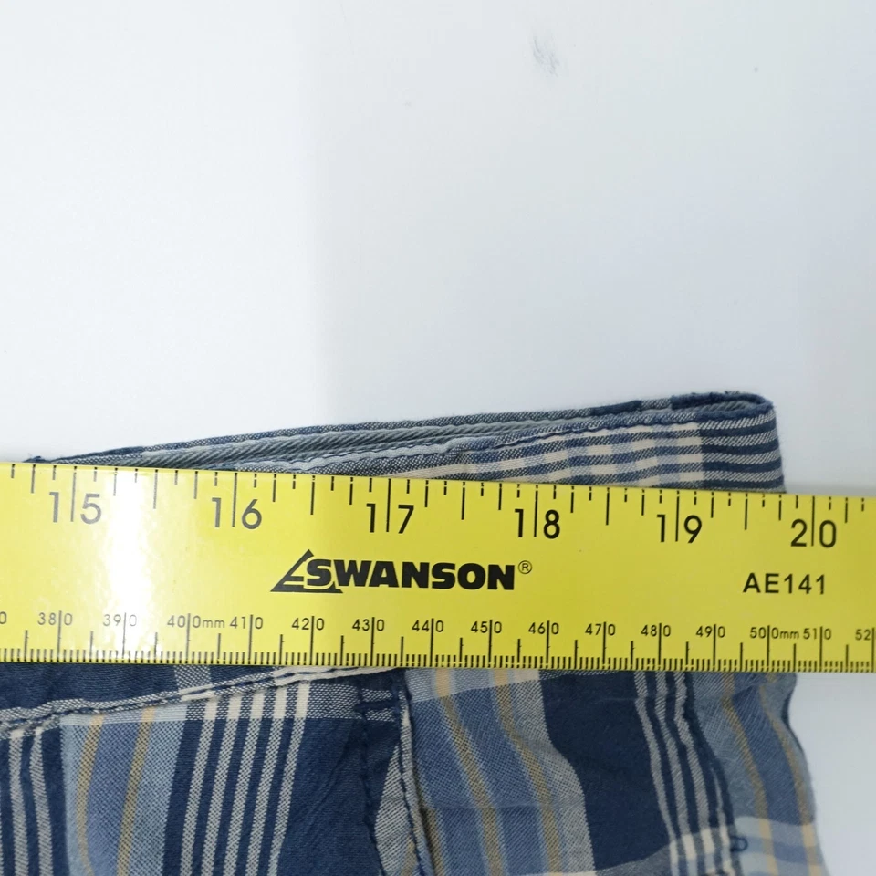 Pantalones Cortos Chinos G.H.Bass Para Hombre 40 X 10 Multicolor A Cuadros 100% Algodón Tiro Medio Cremallera Mosca Foto 4 de 4