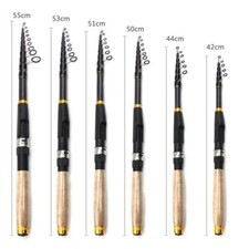 Portable Carbon Fiber Telescopic Fishing Spinning Rod Sea Fishing Pole Tackle 