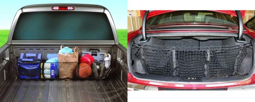 Zento Deals Black Mesh Three Pocket Trunk Cargo Organizer Storage Net