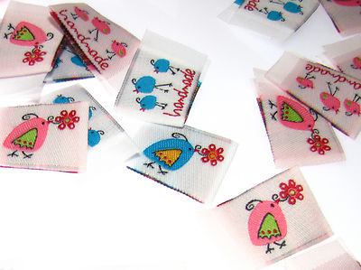 Webetiketten handmade Vögelchen, Snailfactory