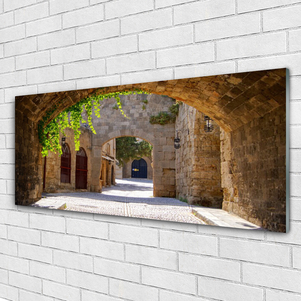 Tableau mural Plexiglas 125x50 cm de tunnel architectural pour agrandir un couloir sombre