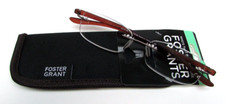Foster Grant Rimless Reading Glasses with Soft Case ARCHIE BRN 1.75 52/16-145