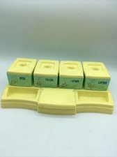 Vtg Clarolyte Plastic Storage Boxes Pins Lotion Swabs Baby Nursery Vanity 11x3  