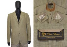 3700 Great Men's Loro Piana Blazer Jacket 46US/UK 56IT Beige/Green Tones Linen