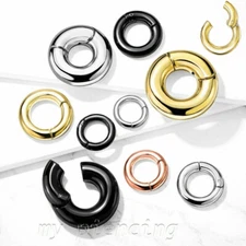 Hinged Clicker Segment Rings PVD 316L Surgical Steel Earring Septum