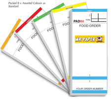 Single Ply Restaurant Order Pads / Food Order Pads (100 Pads) Single Ply PAD84