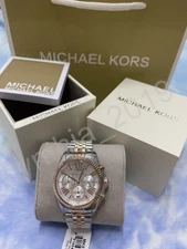 Michael Kors MK5735 Lexington Chronograph Tri Tone 38mm Silver Dial Ladies Watch