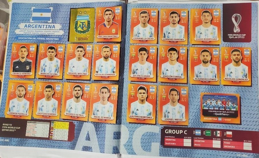 ARGENTINA PANINI WORLD CUP 2022 latin America version from#1-#19
