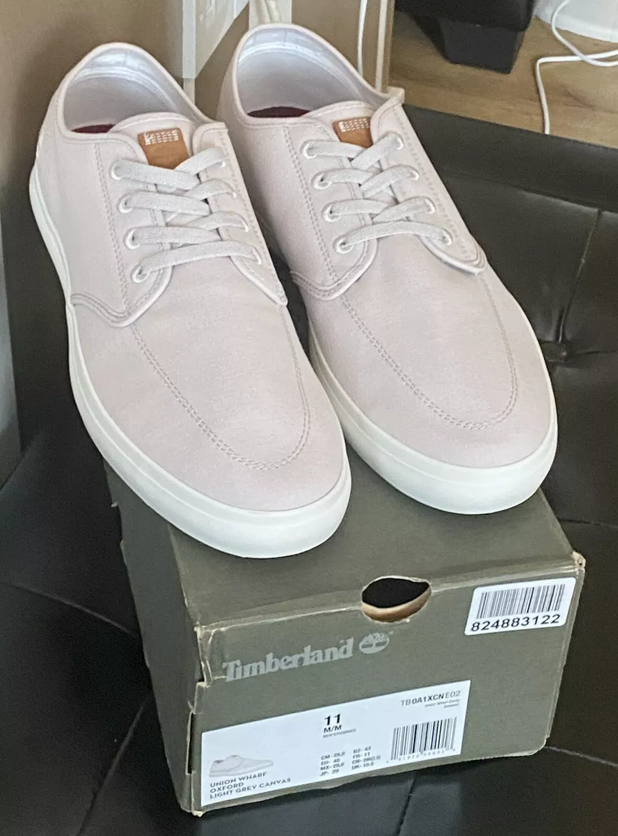 Timberland Mens Trainers Union Wharf Light Grey Canvas Size UK10.5 New In Box
