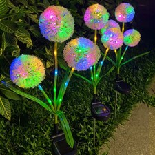 2pcs LED Solar Löwenzahn Blumen Solarleuchte Lampe Licht Landschaftslampe Garten