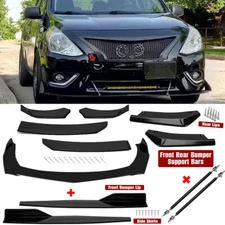 For Nissan Versa Front Rear Bumper Lip Spoiler Splitter Body Kit Side Skirt