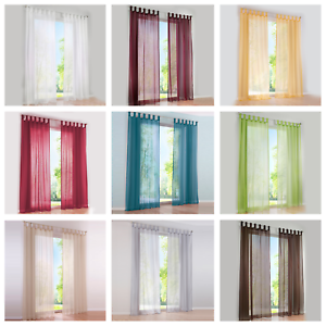 Vorhange Gardinen Wohnzimmer Schlaufenschal Fenster Stores Voile Transparent Ebay