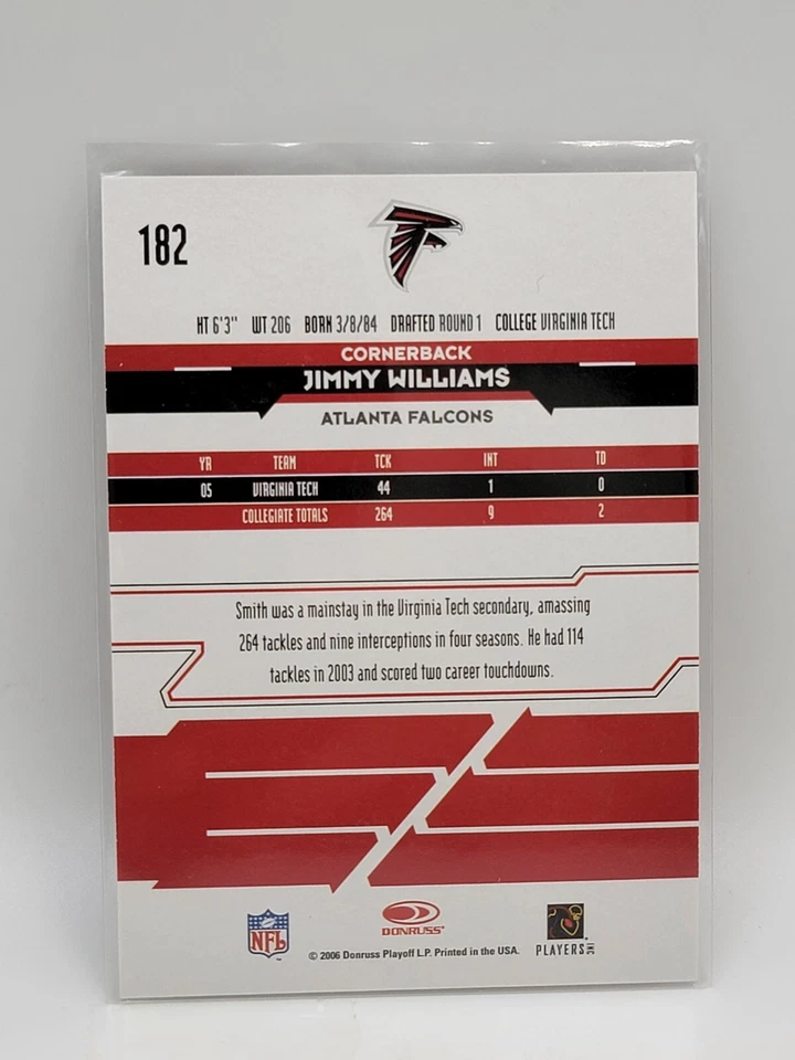 2006 Leaf Rookies & Stars - Rookie #182 Jimmy Williams /999 (RC) - Image 2 of 2