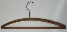 ANTIQUE WOOD ADVERTISING COAT HANGER - BLUE WHITE LAUNDRY CO. TAILORING NYC USA