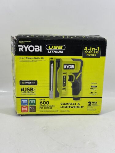 Ryobi FVN51K 4-in-1 Cordless Stapler/ Nailer Kit USB W/ 3Ah Lithium Battery