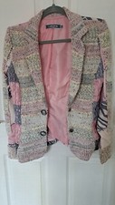 Lulu H Pink And Grey Jacket With Popper Fasteners Size M (10/12)