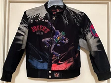 JH Designs D.C. Comics "JOKERS WILD" Batman Jacket Embroidered Youth 7-8 M