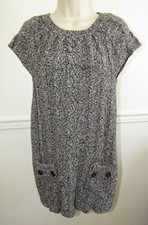 STYLE & CO. Black & White/Gray Sweater Dress, Short Sleeves, Small