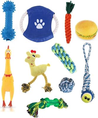 10 Pcs Dog Rope Toy Braided Rope Chew Play for Aggressive