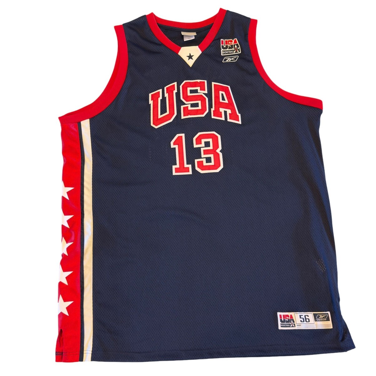 Tim Duncan USA Basketball Authentic Reebok Jersey #13 Size 56 3XL