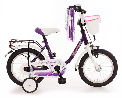 14''Zoll Kinderfahrrad ''Empress'', Bachtenkirch, lila/weiß, Rücktritt, Stützräder