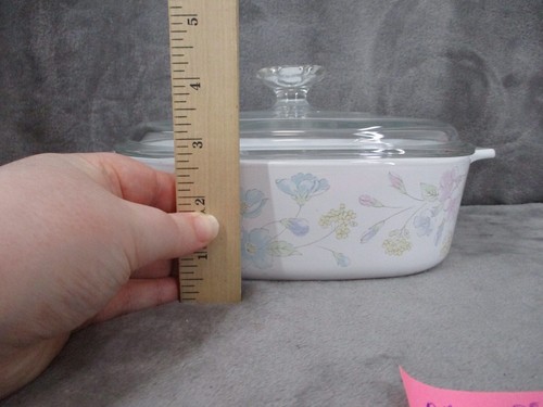 Corning Ware Corelle Covered Casserole Dish Pastel Bouquet Floral Square - Picture 3 of 13