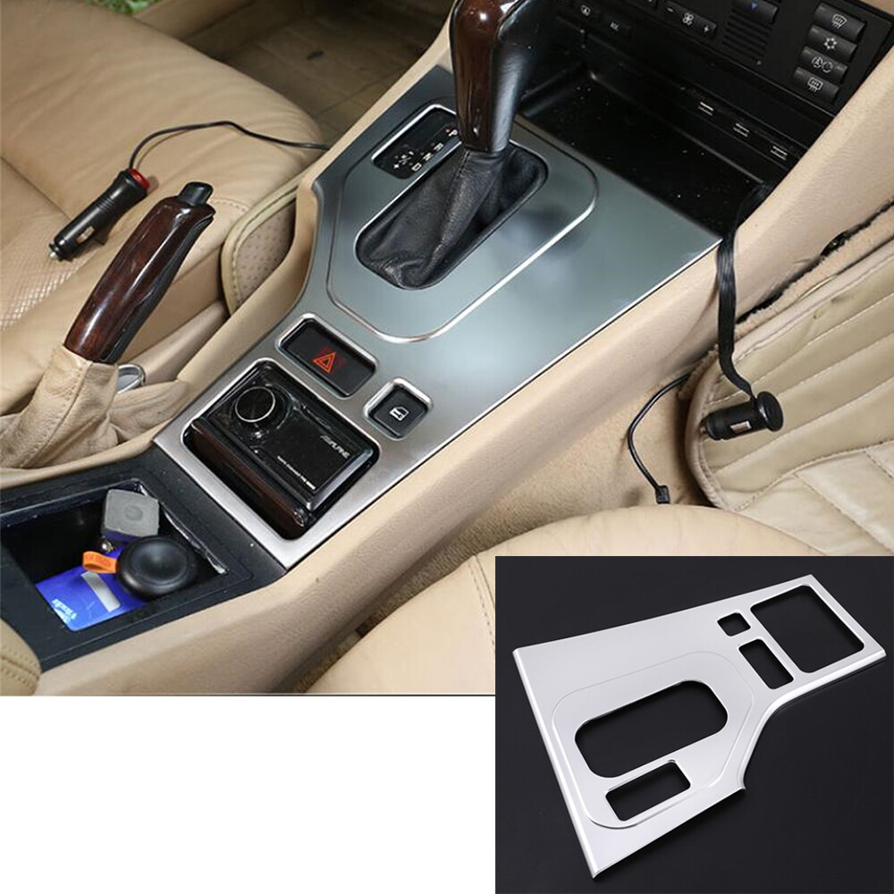 Silver ABS Central Console Gear Shift Panel Cover For BMW 5 Series