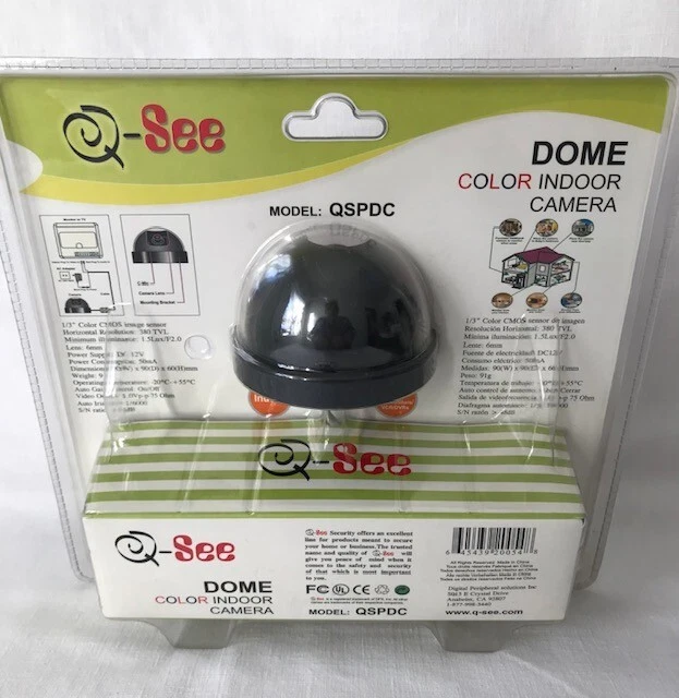 Q-See 圆顶彩色室内摄像机 QSPDC 全新 — 第 2/2 张图片