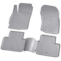 3D Gummi Fussmatten Passend FüR Mitsubishi Outlander III CW0 Ab 2012 Grau + Rand