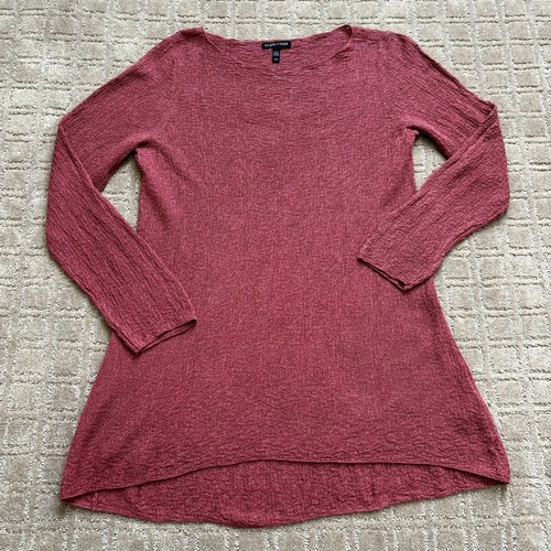 Eileen Fisher Linen Sweater Women's Small Organic Knit Long Sleeve Dusty Rose