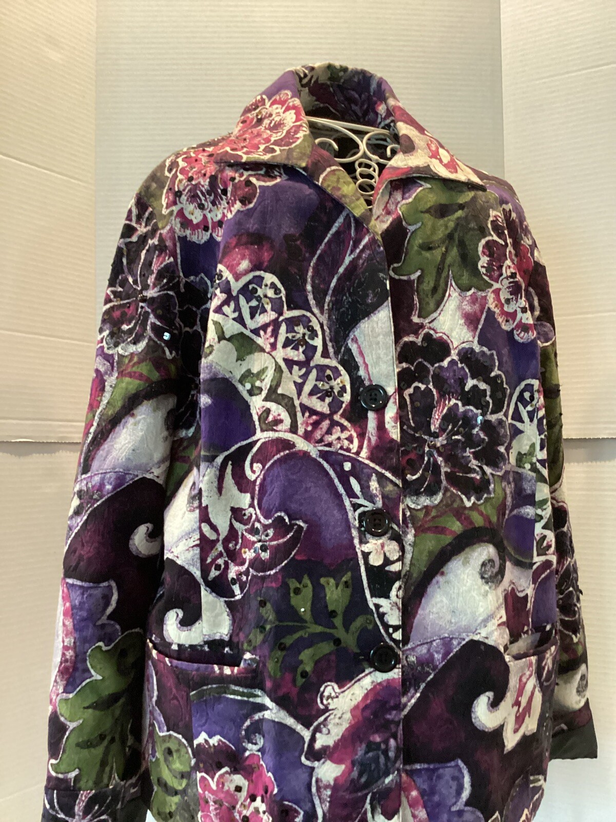 Chicos Print Sequence  Button Fully Lined Jacket … - image 7