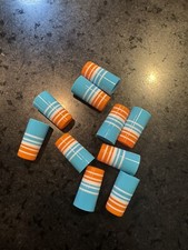 10-CUSTOM GOLF FERRULES Lt Blue/orange/white 1  TAPER TIP .355