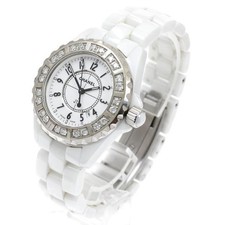 Chanel J12 33mm H0968 33mm Ceramic White Dial Quartz Date Watch #C14287
