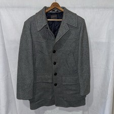 Vintage 70s 80s Pendleton Wool Overcoat Coat Gray Fits Size Large USA
