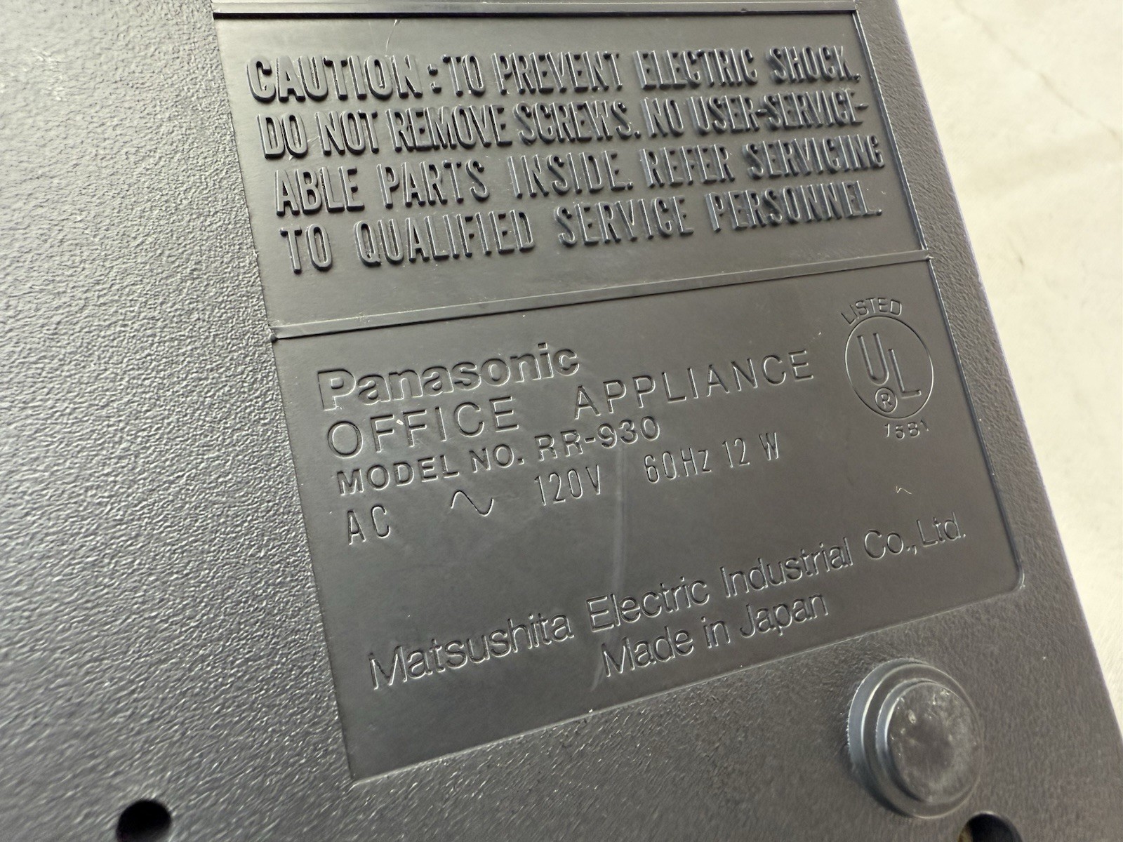 Panasonic RR-930 Black Microcassette Transcriber, TESTED