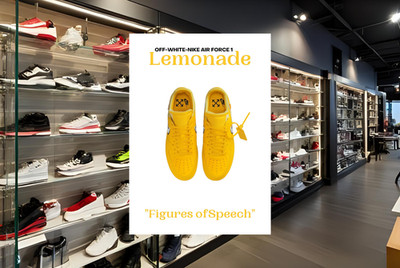 Nike AF1 Off White Lemonade Sneaker Poster/Print A3/A4/A5 230 g/m² gerahmt