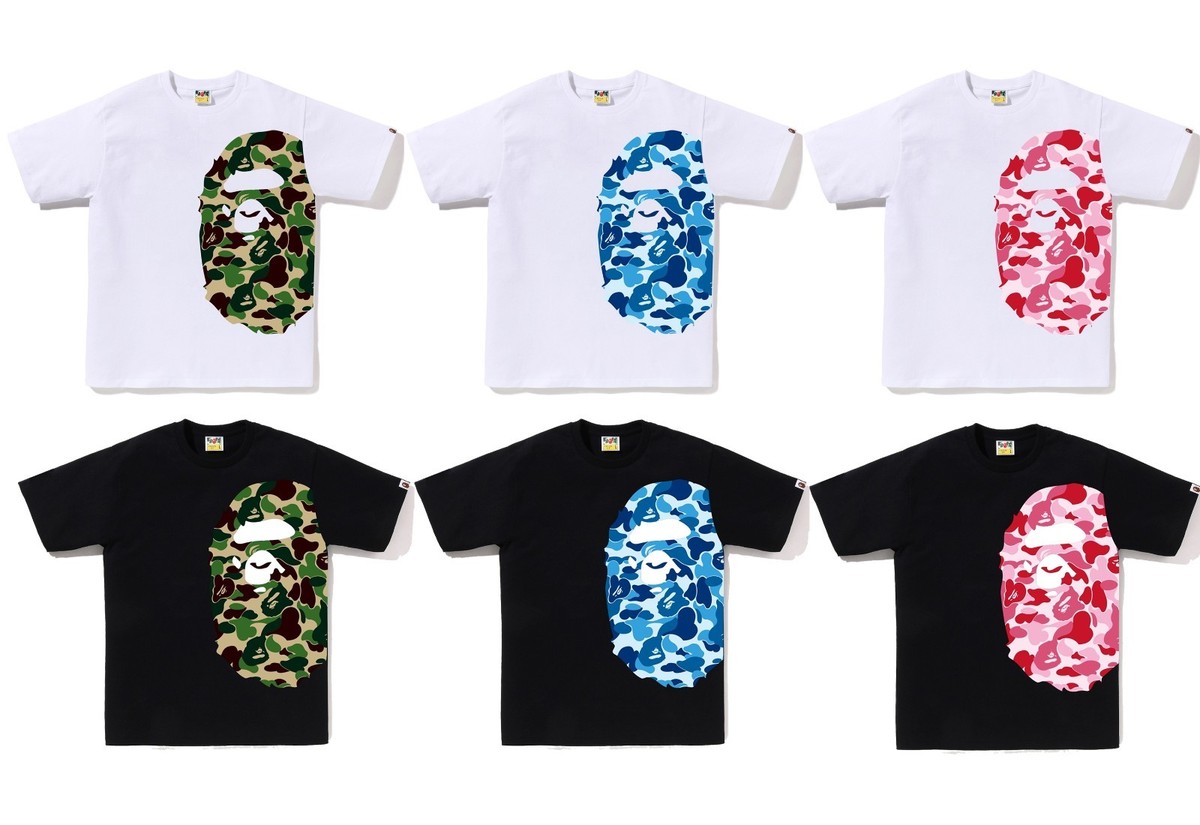 A BATHNIG APE Men's ABC CAMO SIDE BIG APE HEAD TEE 1M30110006 r | eBay