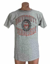 Vintage 80s Champion T Shirt University Tennessee Vols Large Gray Heavy Cotton