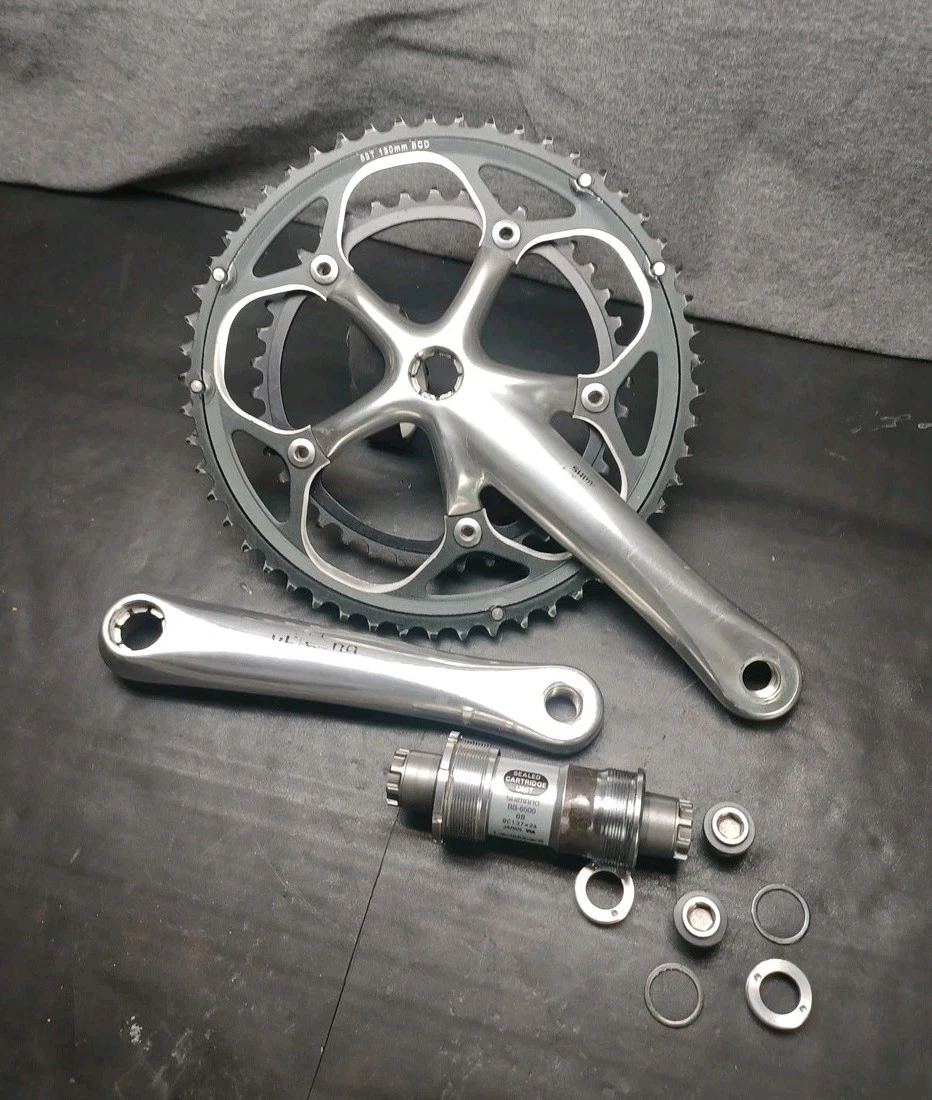 Pédalier Shimano Ultegra FC-6500 170mm 53/39T 9 Vitesses - Avec Plateaux Et Boîtier De Pédalier, Neuf