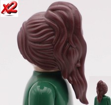 PLAYMOBIL x2 REDDISH BROWN HAIR COLLECTED TAIL WOMAN ROMAN BRIDE WIGS