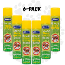6 x Johnson's House Flea Spray 400ml | Kills Cat & Dog Fleas in the Hom