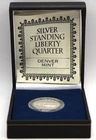 1928 D Denver Mint 90% Silver Standing Liberty Quarter with Box and COA