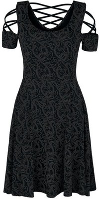 Black Premium by EMP Damen schwarzes Kleid mit Schnürung und keltischem Print