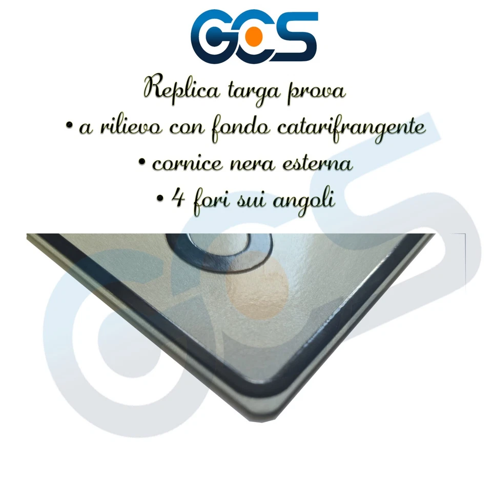 TARGA AUTO PROVA A RILIEVO IN ALLUMINIO ART. 102 D.LGS 285/921 - Imagen 3 de 3