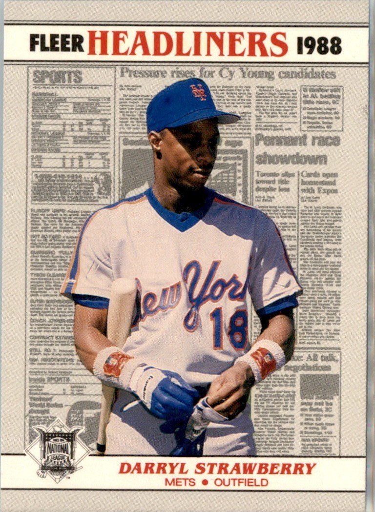1988 Fleer Headliners Darryl Strawberry New York Mets #4