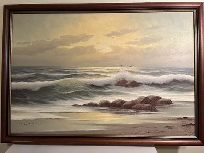海の風景画 - LITTLE EUROPA GALLERY Cornelius Schipper Mid-20th Century Original Seascape Oil on