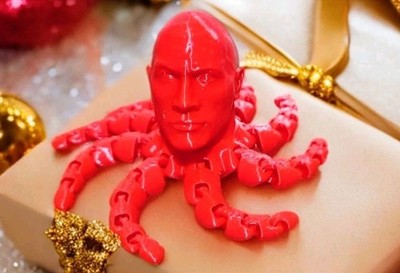 Rocktopus Fidget Toy: Dwayne Johnson Oktopus, 3D-gedruckter Schreibtisch Deko WEIHNACHTSGESCHENK