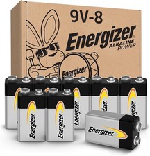 Energizer 8-Pack, Long Lasting Alkaline Power 9 Volt 9V Batteries NEW SEALED 