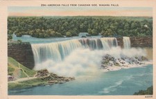 American Falls from Canadian Side, Niagara Falls Vintage Souvenir Postcard