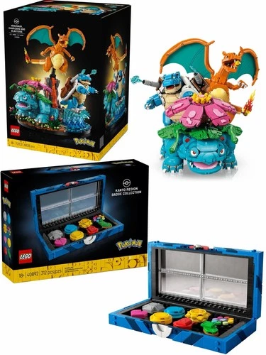 LEGO X Pokemon - Charizard, Blastoise, Venusaur w/ Kanto Badge Set **PRESALE**